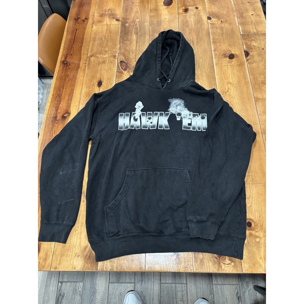 VLONE Pop Smoke Meet The Woo 2 "Hawk 'Em" Black Pullover Hoodie Men's Size L